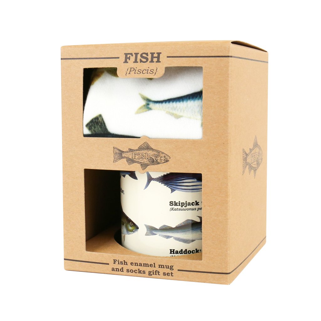 Gift Republic Mug & Socks - Fish