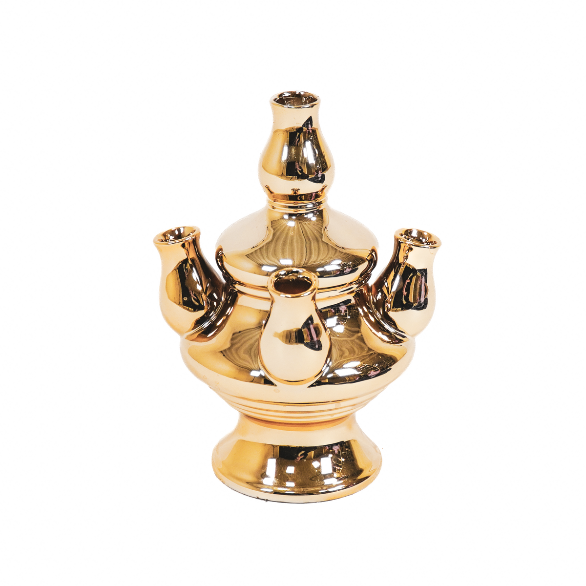 Vaas - Tulp - Keramiek - Goud - 15x15x20cm