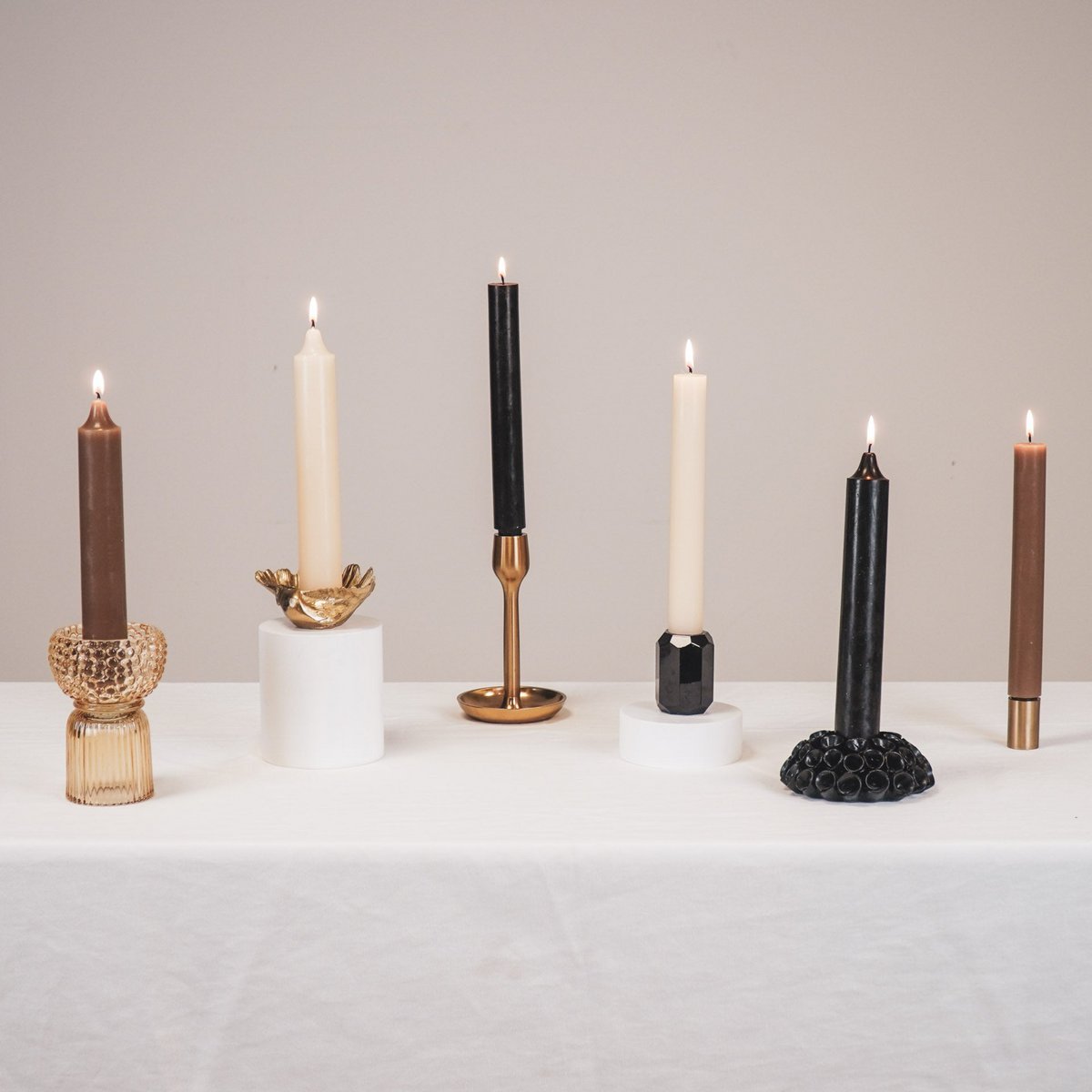 Tapers - Groot -XL- Wax-Zwart -Display 12 stuks - 3x25 cm