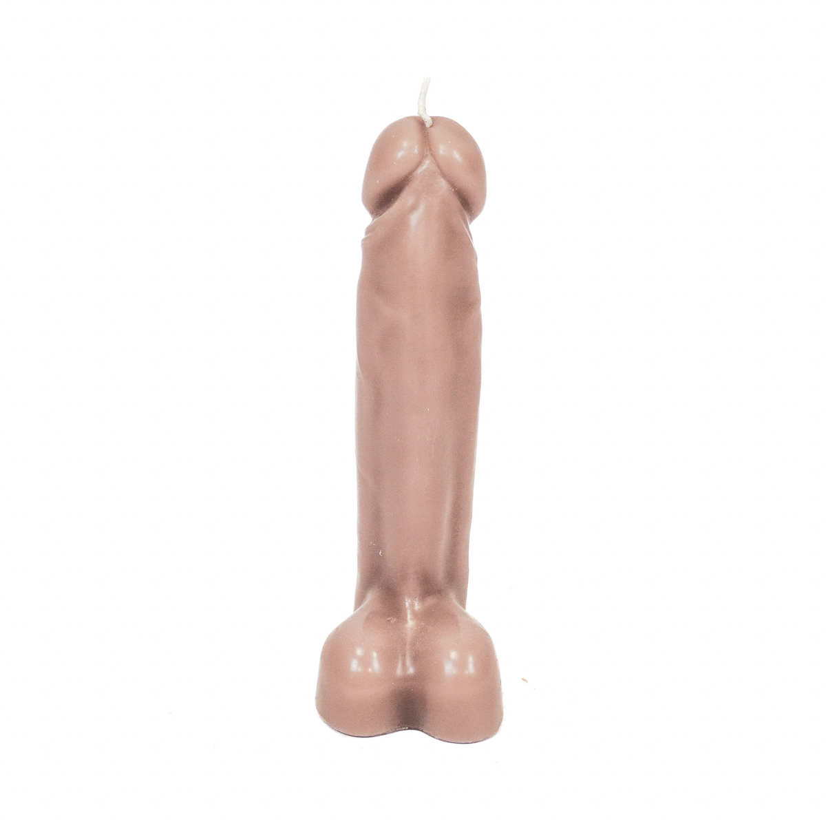Kaars - Dick - Was - Taupe - 6,8x5,5x17 cm - 160gram