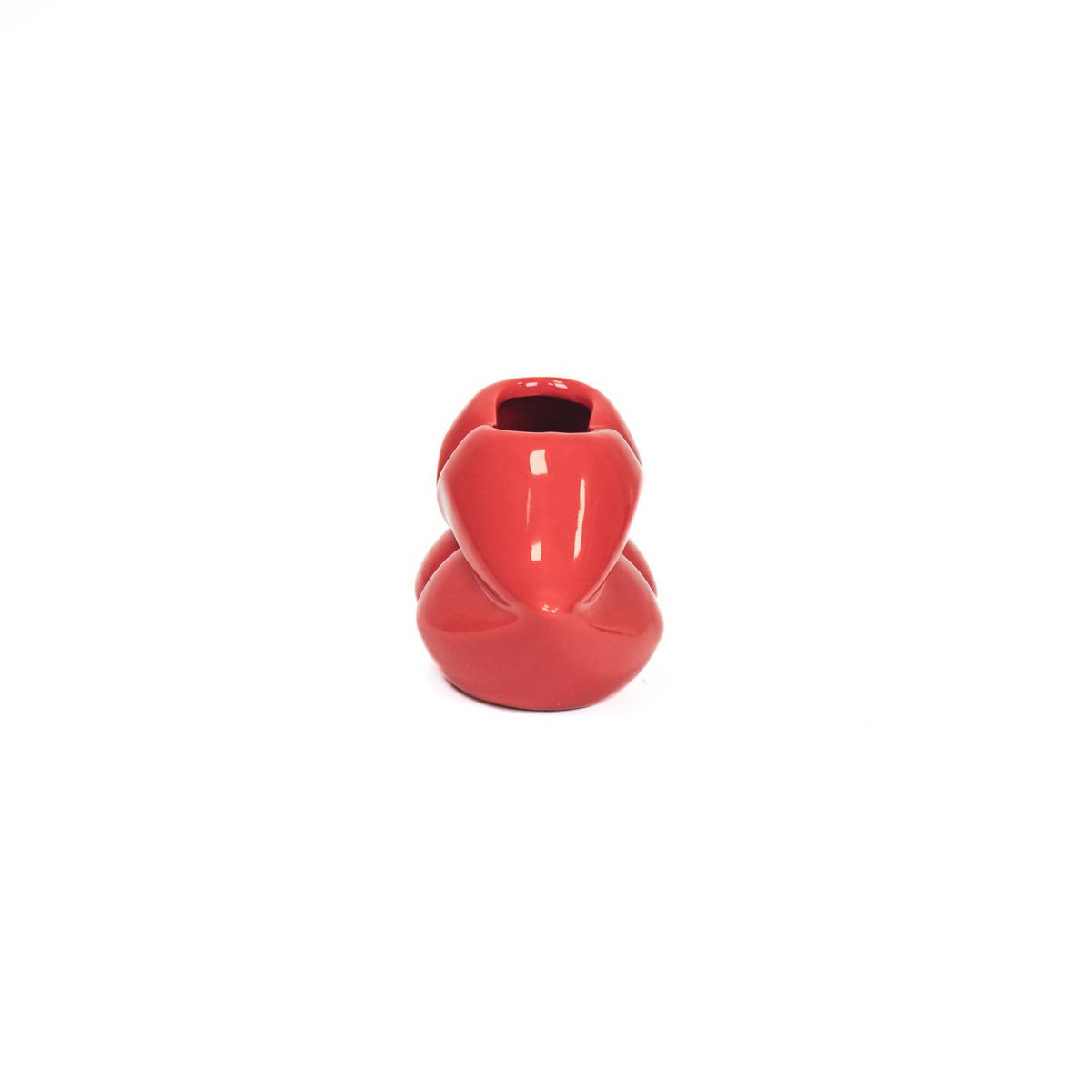 Pot - Lip - Keramiek - Rood - 15,5x6,5x7,5cm