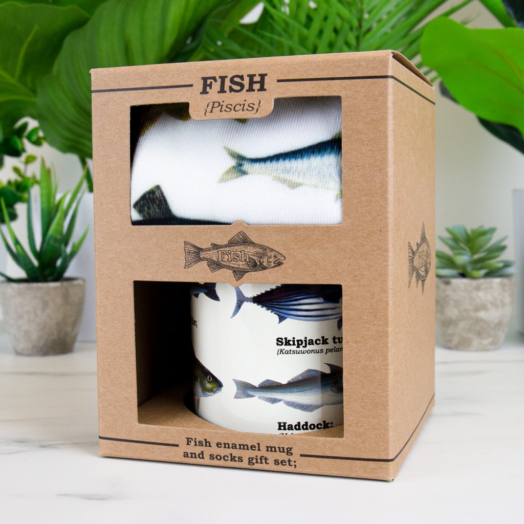 Gift Republic Mug & Socks - Fish