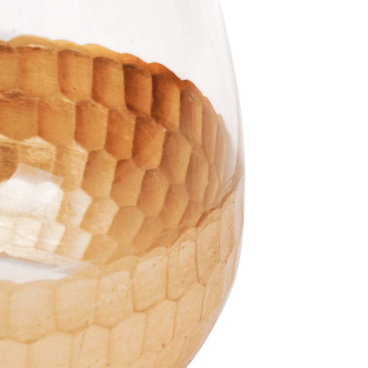 Vaas - Sparkle- Glas - Helder/Goud - 12,5x12,5x20,5cm