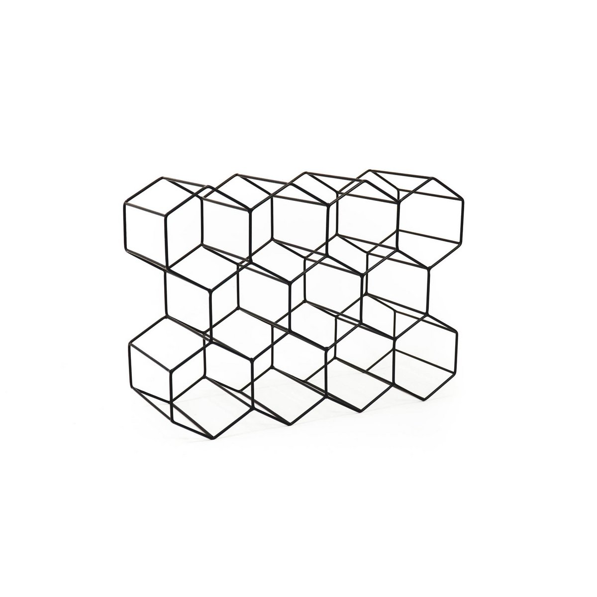 Wijnrek - Metaal - Zwart - 11 flessen - 43x31x16cm