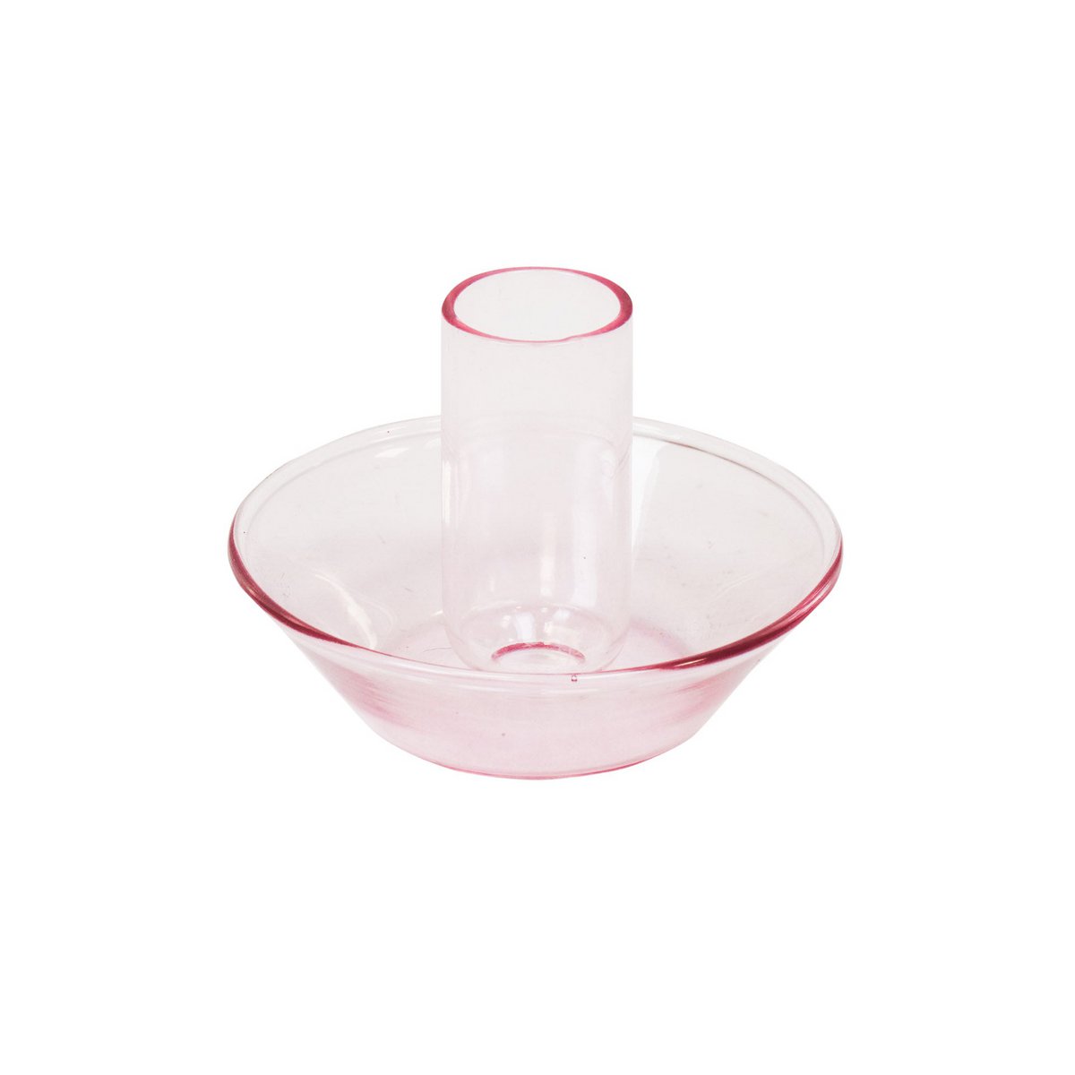 Kaarshouder - Glas - Roze - 9,5x9,5x7cm