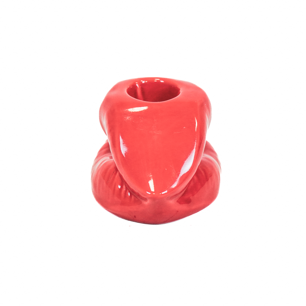 Kaarshouder - Lip - Keramiek - Rood - 10,5x6,5x5,5cm