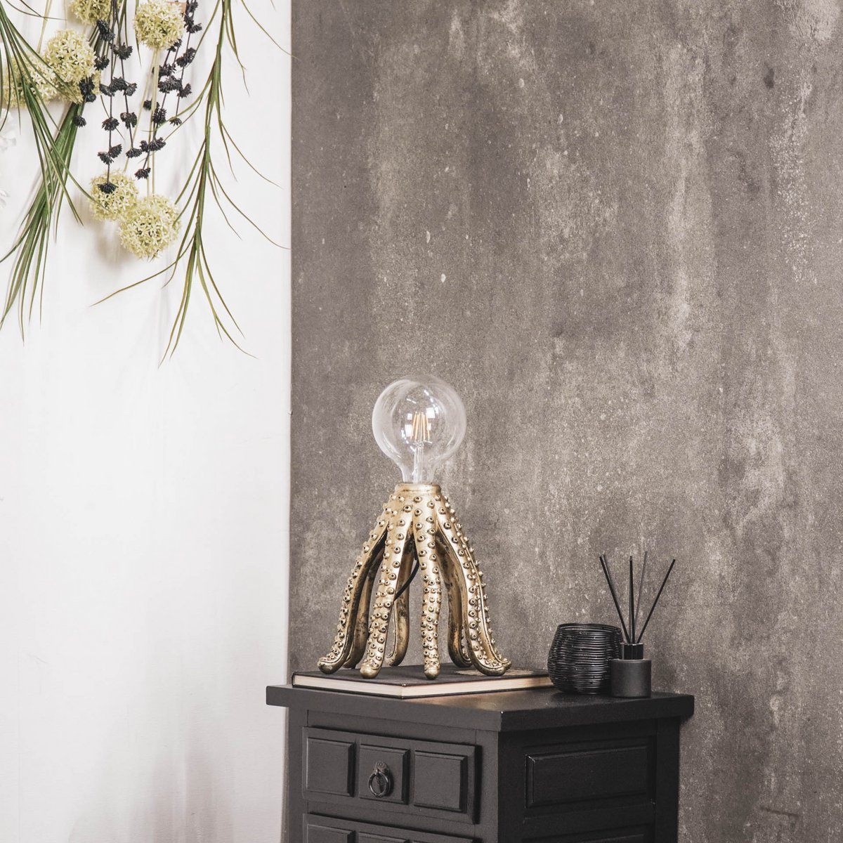 Tafellamp - Octopus - Polyresin - Goud - E27 - 25x25cm