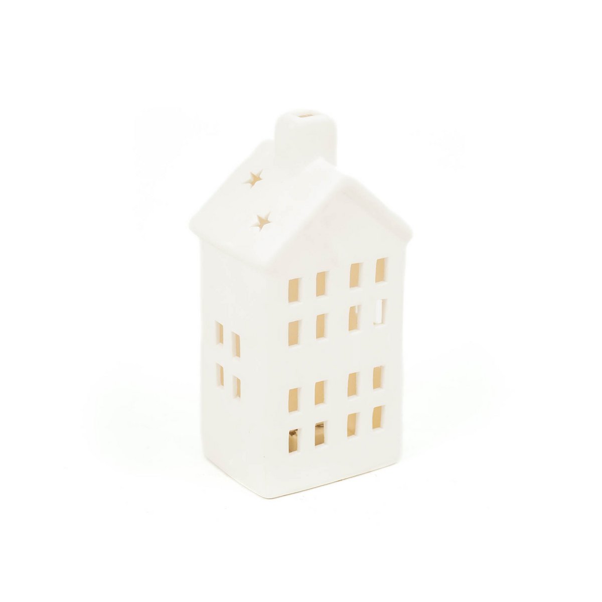 Ledlight- House - Ceramics - White - 9x7x17,5cm