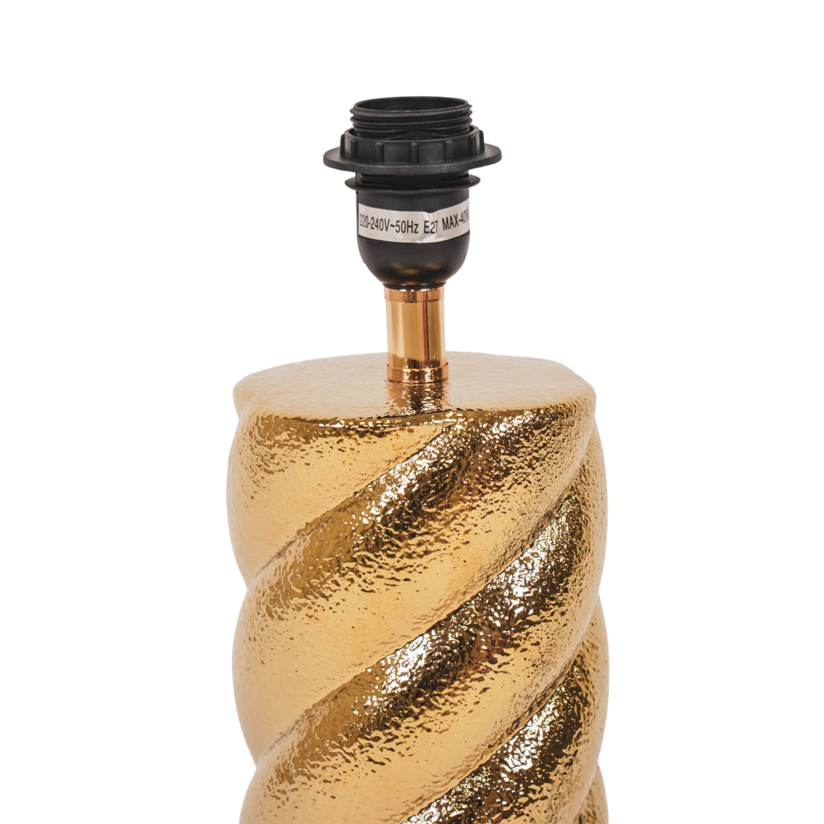 Tafellamp - Twisted Candy - Keramiek -Goud -E27- 12x12x28cm
