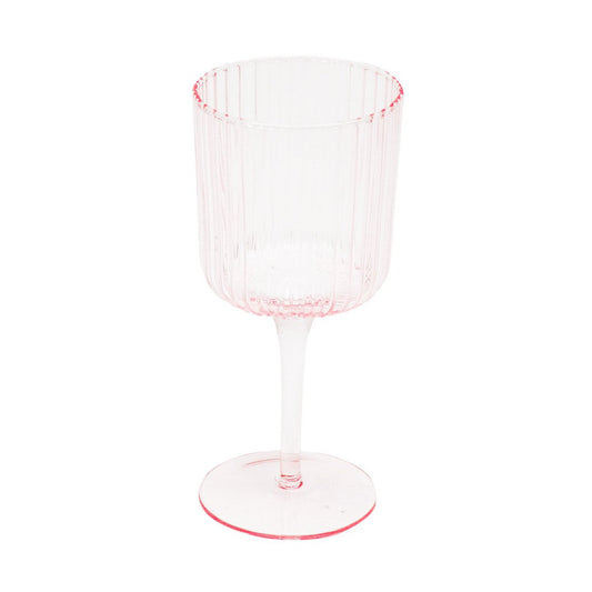 Glaswerk - Wijnglas - Roze - Set van 2 - 8x8x17,5cm