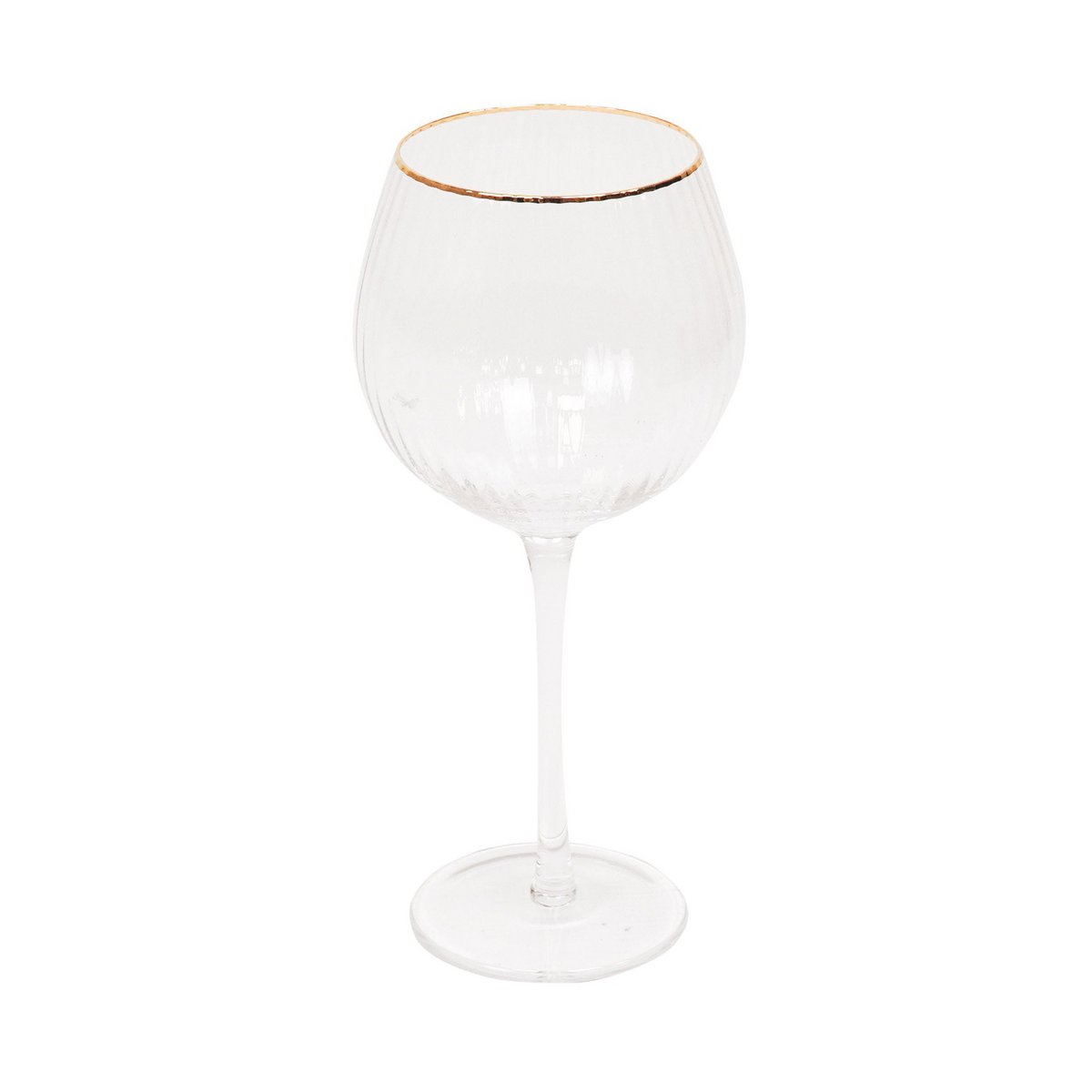 Glaswerk - Wijnglas - Helder/Goud - Set van 2 - 8,5x8,5x21cm