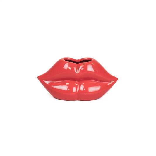 Pot - Lip - Keramiek - Rood - 15,5x6,5x7,5cm