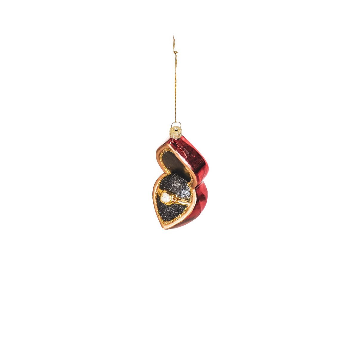 Ornament Kersthanger - Marry me - Glas - 5,5x10x6cm