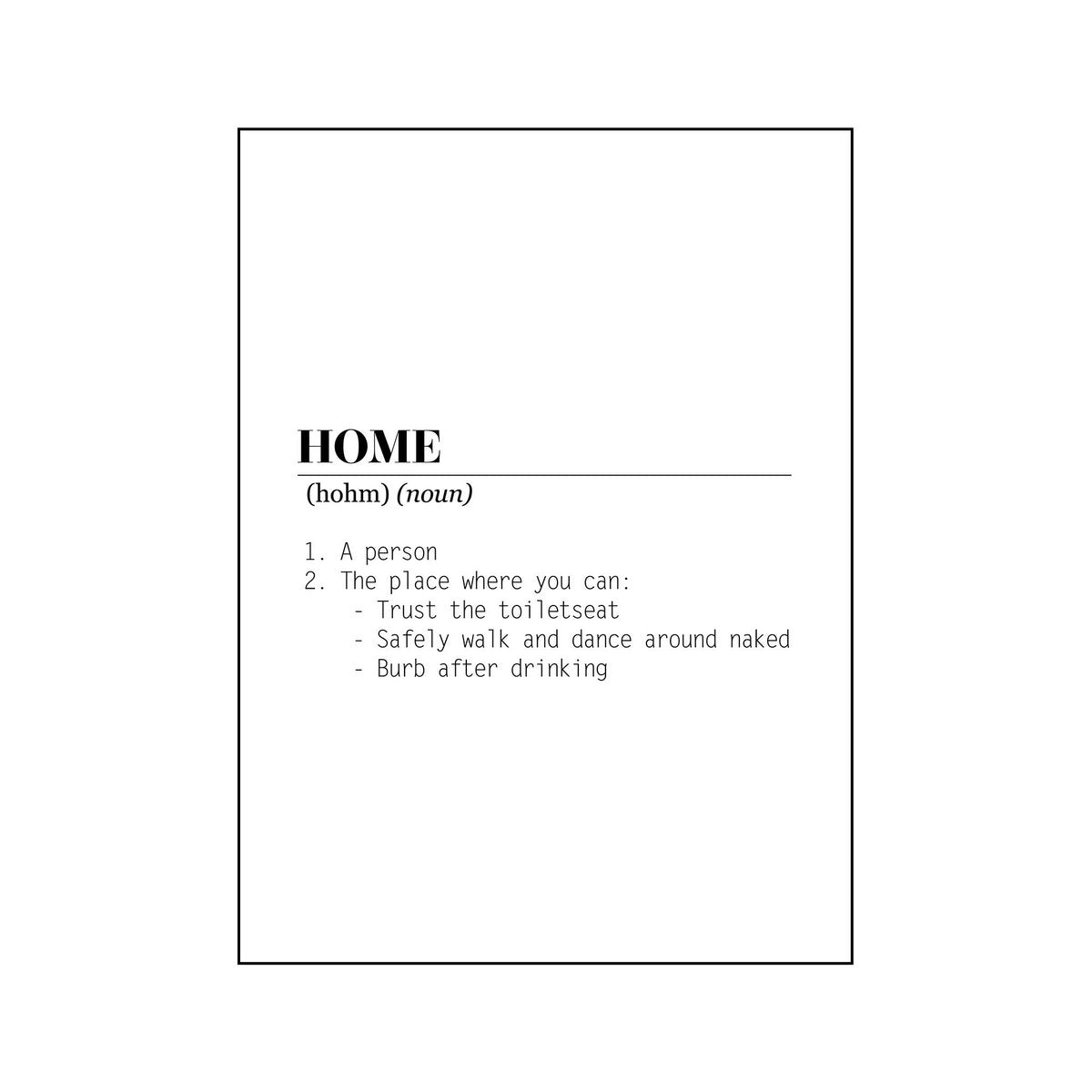 Housevitamin Home Woordenboek Poster-A4