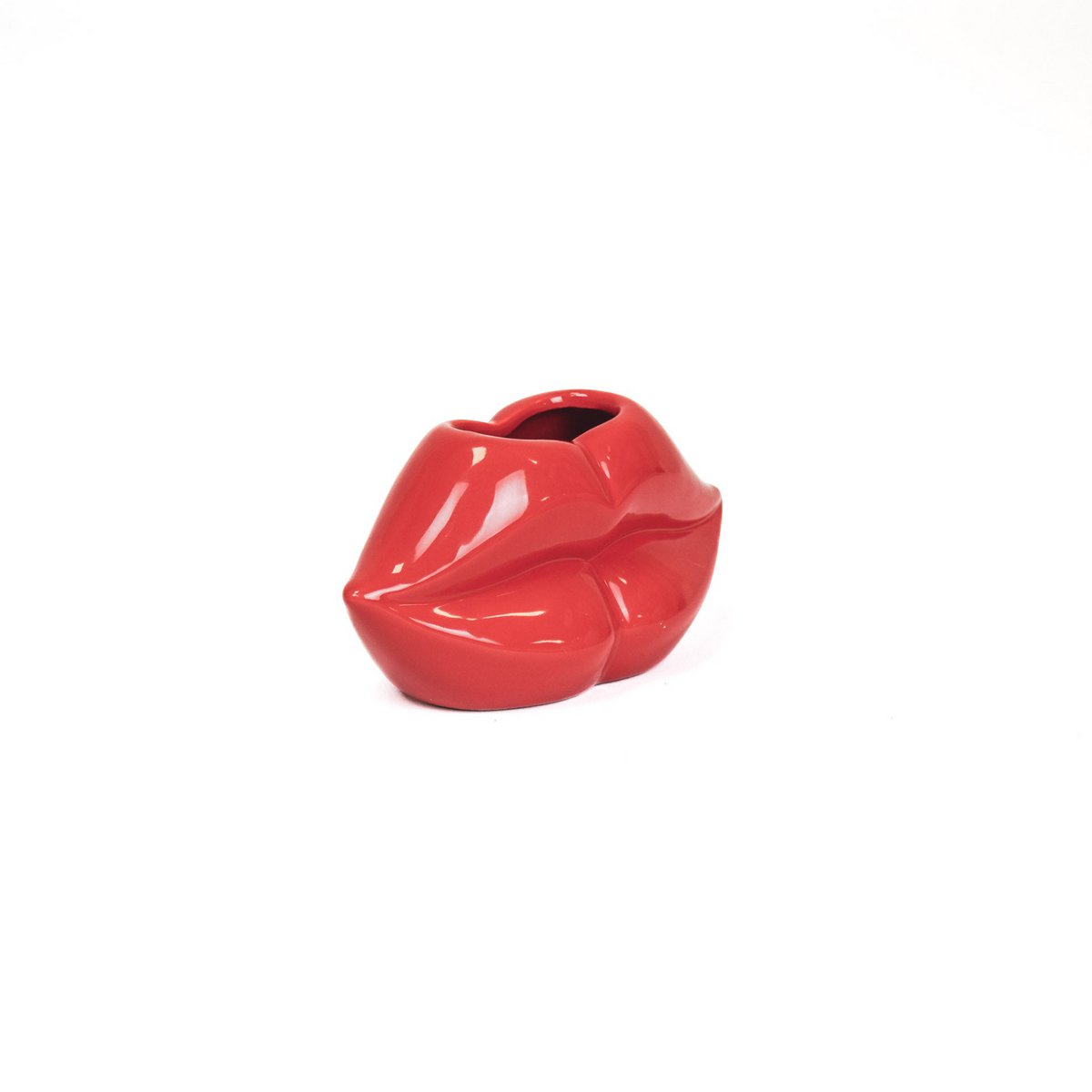 Pot - Lip - Keramiek - Rood - 15,5x6,5x7,5cm