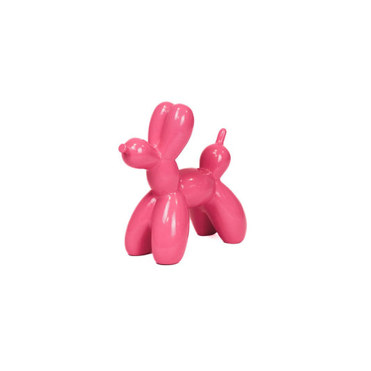 Ornament - Ballon Hond - Keramiek - Roze - 19x18,5x8,5cm