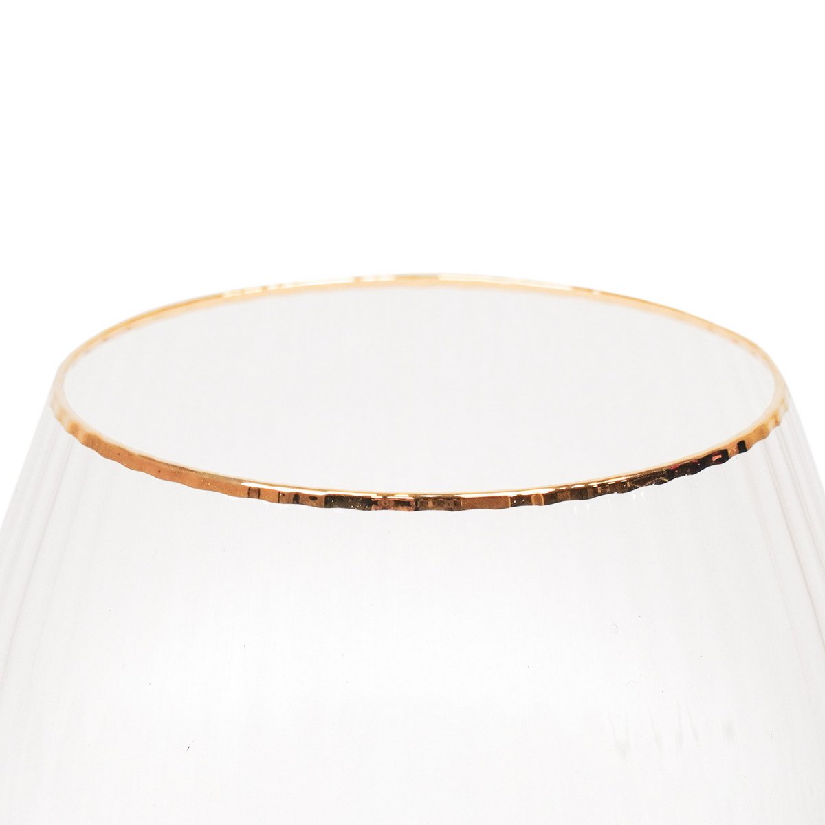 Glaswerk - Wijnglas - Helder/Goud - Set van 2 - 8,5x8,5x21cm