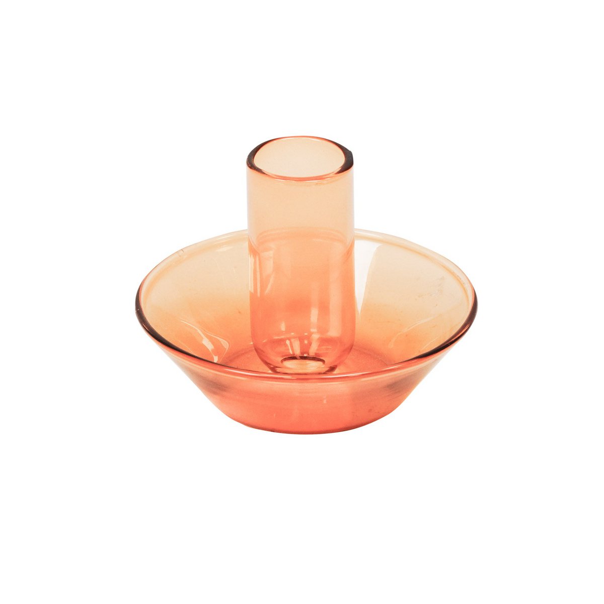 Kaarshouder - Glas - Bruin/Oranje - 9,5x9,5x7cm