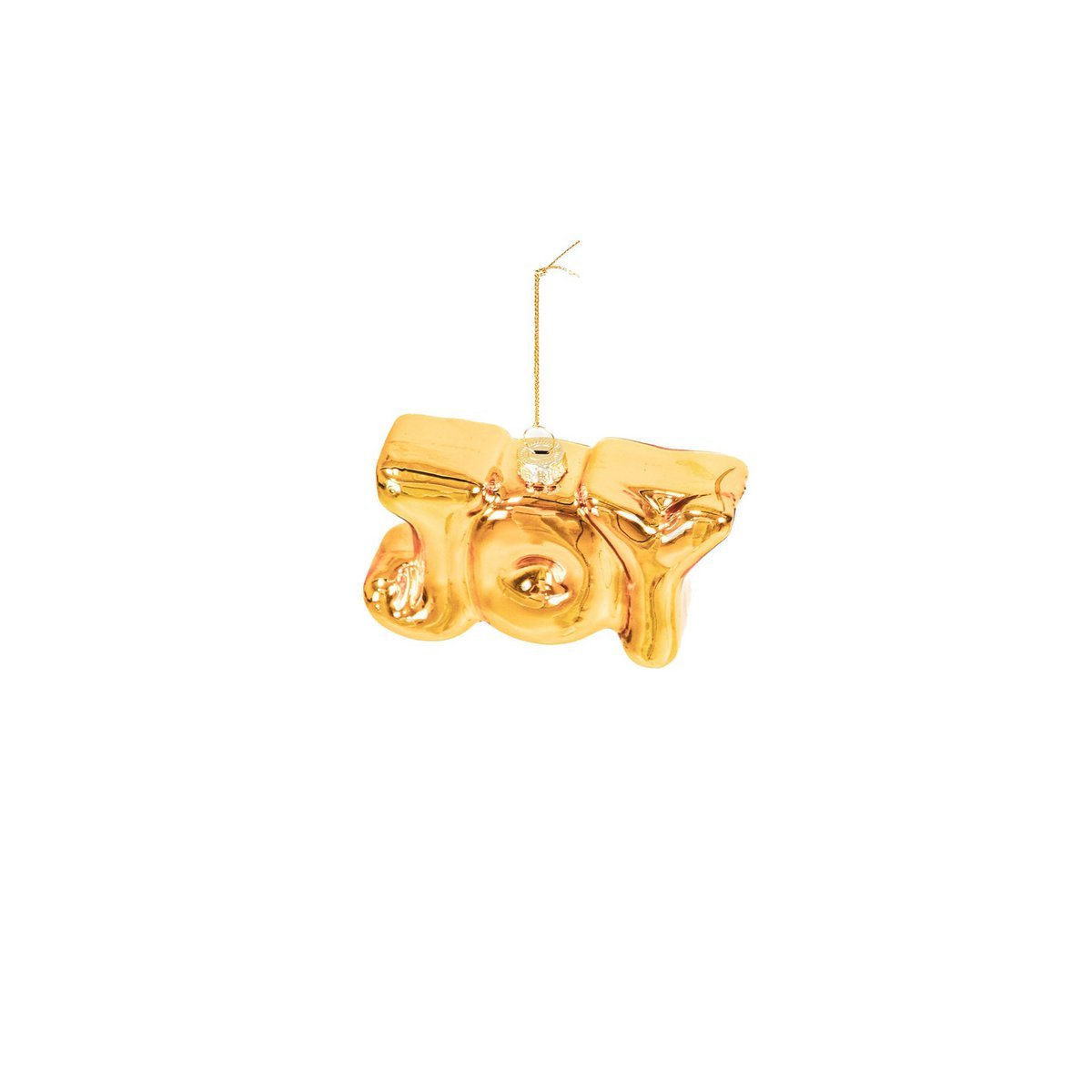 Ornament - Kerstmis - VREUGDE - Goud - Glas - 11x3,5x7cm